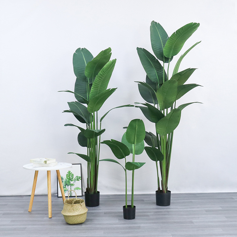 Bird Paradise Strelitzia - 人工プラスチック製の鉢植え ​ 極楽鳥花を植える ​ ストレリチア リアルな人工植物