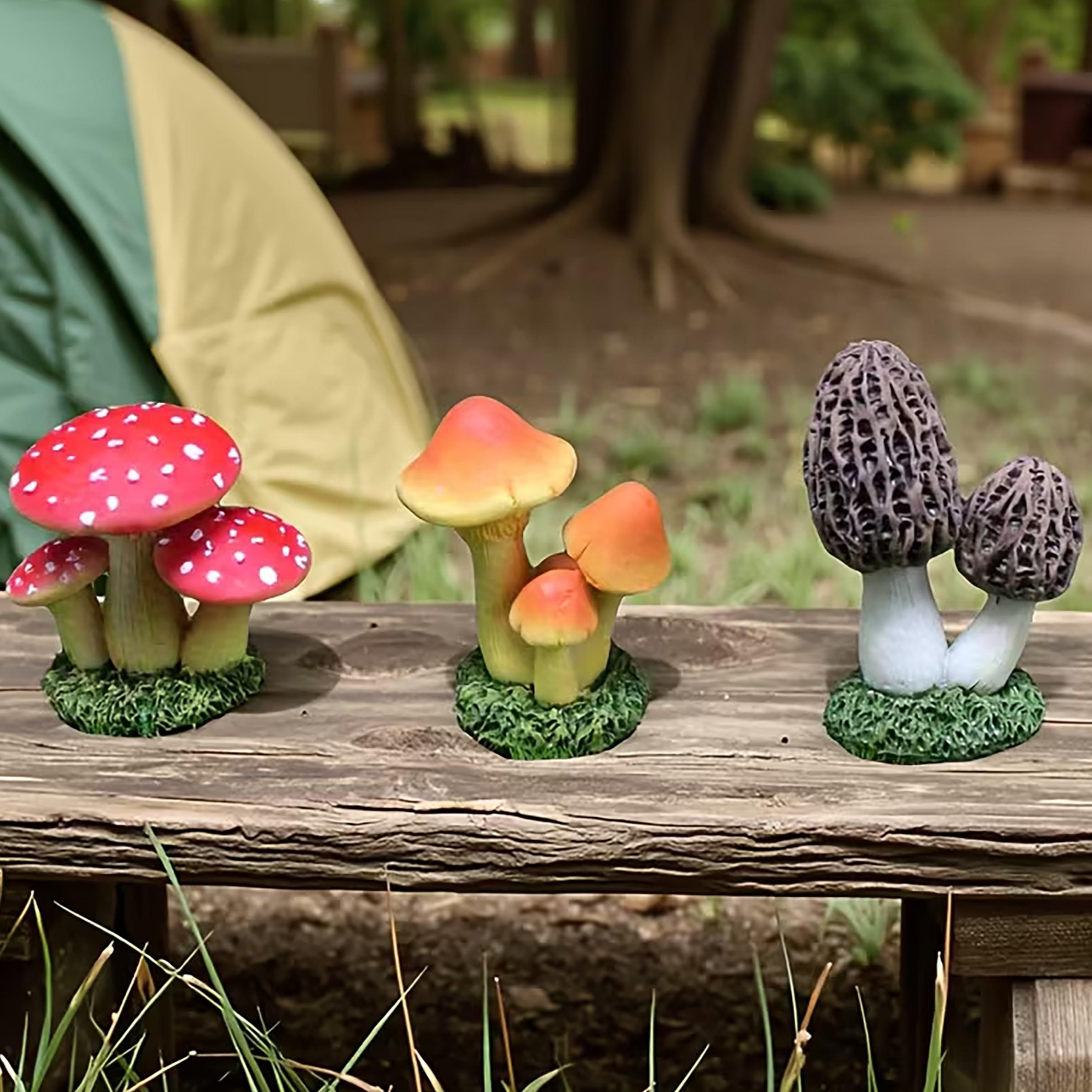 Echeveria Succulent - 1セット3個入り人工キノコ飾りモスマイクロ風景多肉植物フラワーポットデコレーションDIYクロスボーダーガーデン
