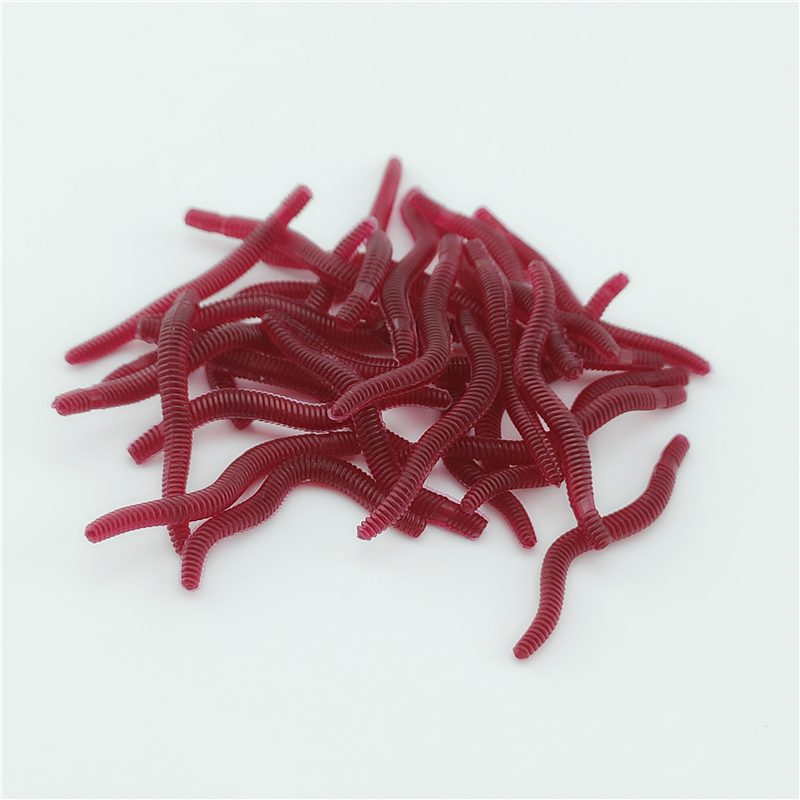 100 個ソフトルアー低音鯛赤虫釣りミミズワームゴム赤ワーム - Aglaonema Red のレビューと価格